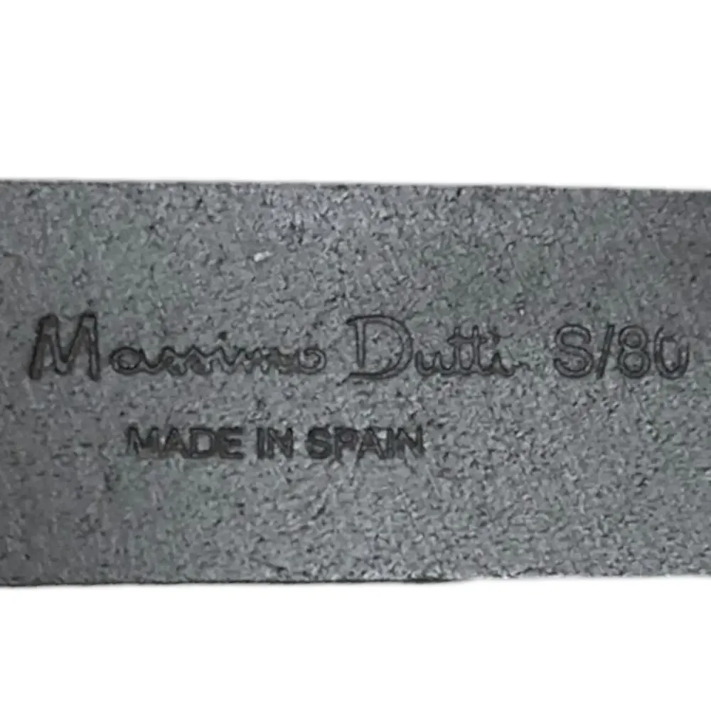 Massimo Dutti Black Leather Belt with Silver Clasp - Picture 3 of 4